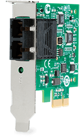 Allied Telesis 100Mbps Fast Ethernet PCI-Express Fiber Adapter Card; SC connector, includes both standard and low profile brackets, Single pack